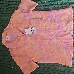 NWT Zara women's S button up tee